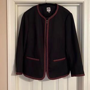 Anne Klein zip up blazer